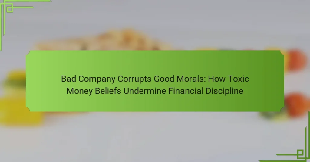 Bad Company Corrupts Good Morals: How Toxic Money Beliefs Undermine Financial Discipline