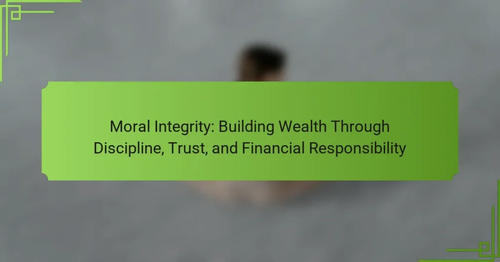 Moral Integrity: Building Wealth Through Discipline, Trust, and Financial Responsibility