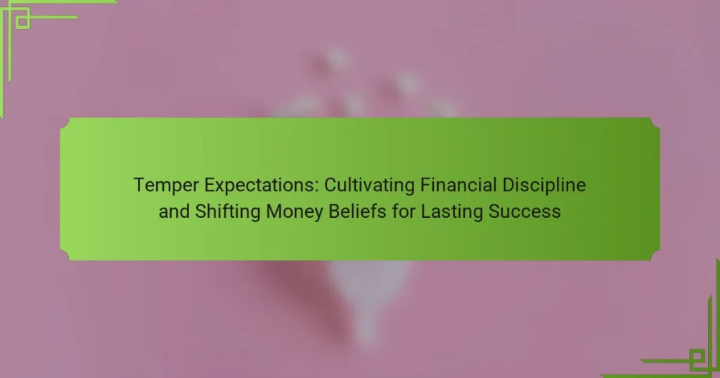 Temper Expectations: Cultivating Financial Discipline and Shifting Money Beliefs for Lasting Success