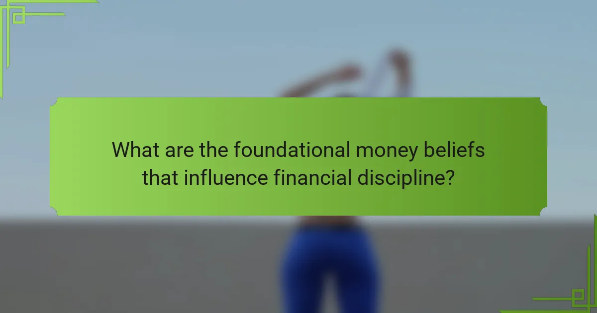 What are the foundational money beliefs that influence financial discipline?
