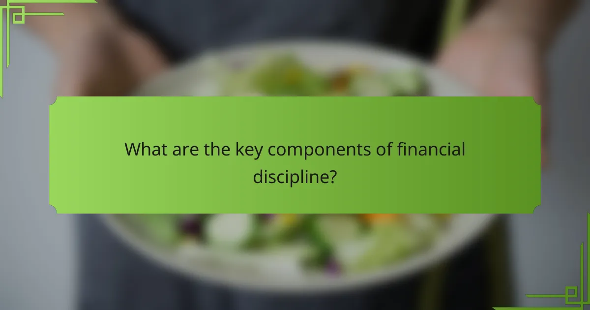 What are the key components of financial discipline?
