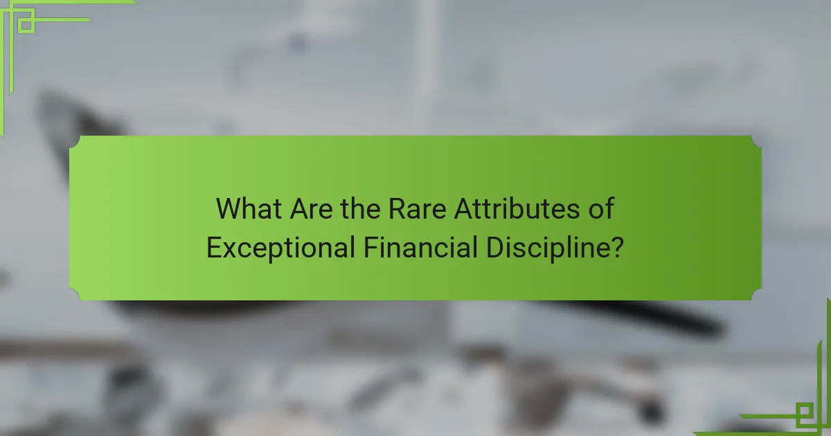 What Are the Rare Attributes of Exceptional Financial Discipline?