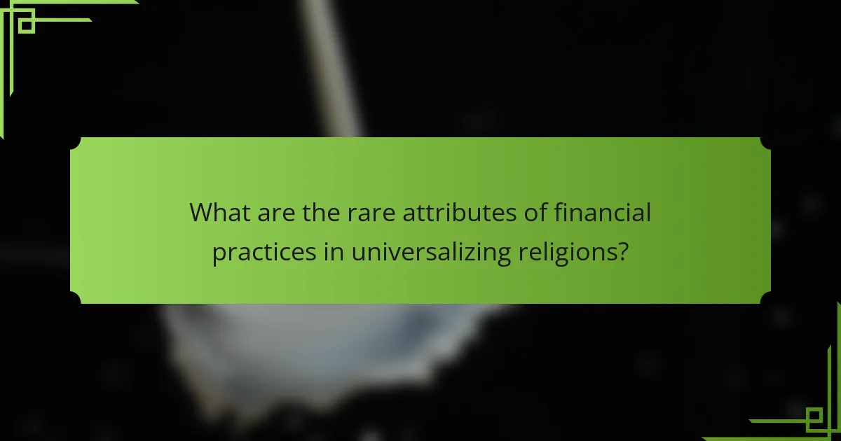 What are the rare attributes of financial practices in universalizing religions?