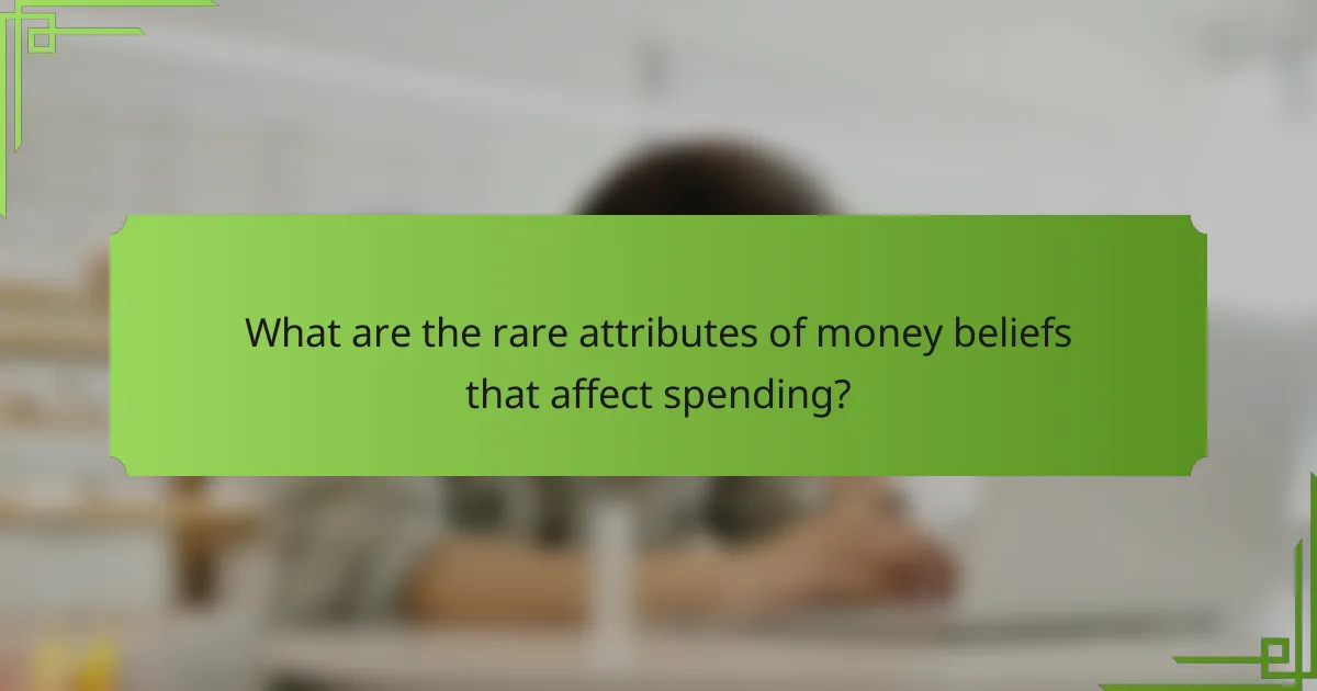 What are the rare attributes of money beliefs that affect spending?