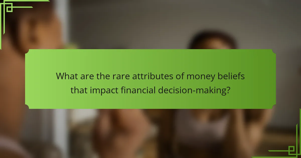 What are the rare attributes of money beliefs that impact financial decision-making?