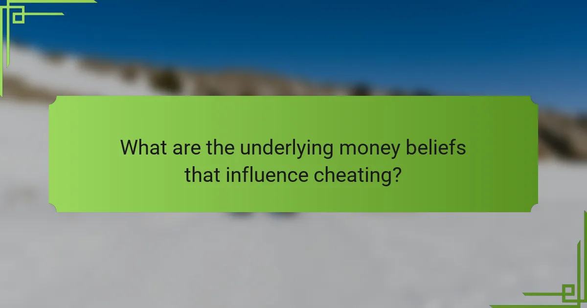 What are the underlying money beliefs that influence cheating?