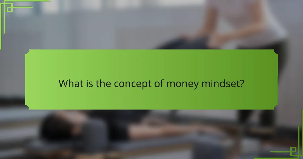What is the concept of money mindset?