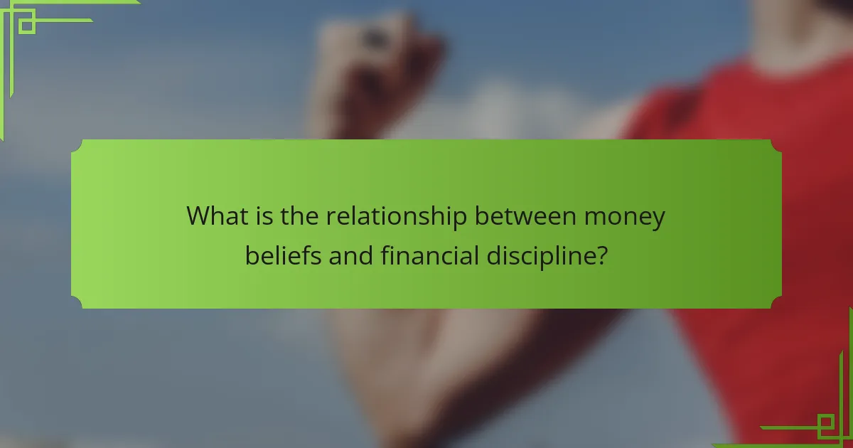 What is the relationship between money beliefs and financial discipline?