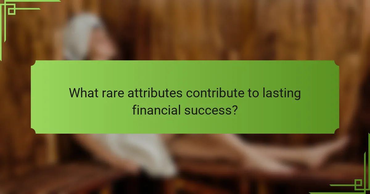 What rare attributes contribute to lasting financial success?