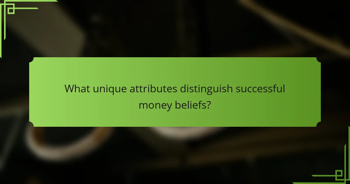 What unique attributes distinguish successful money beliefs?