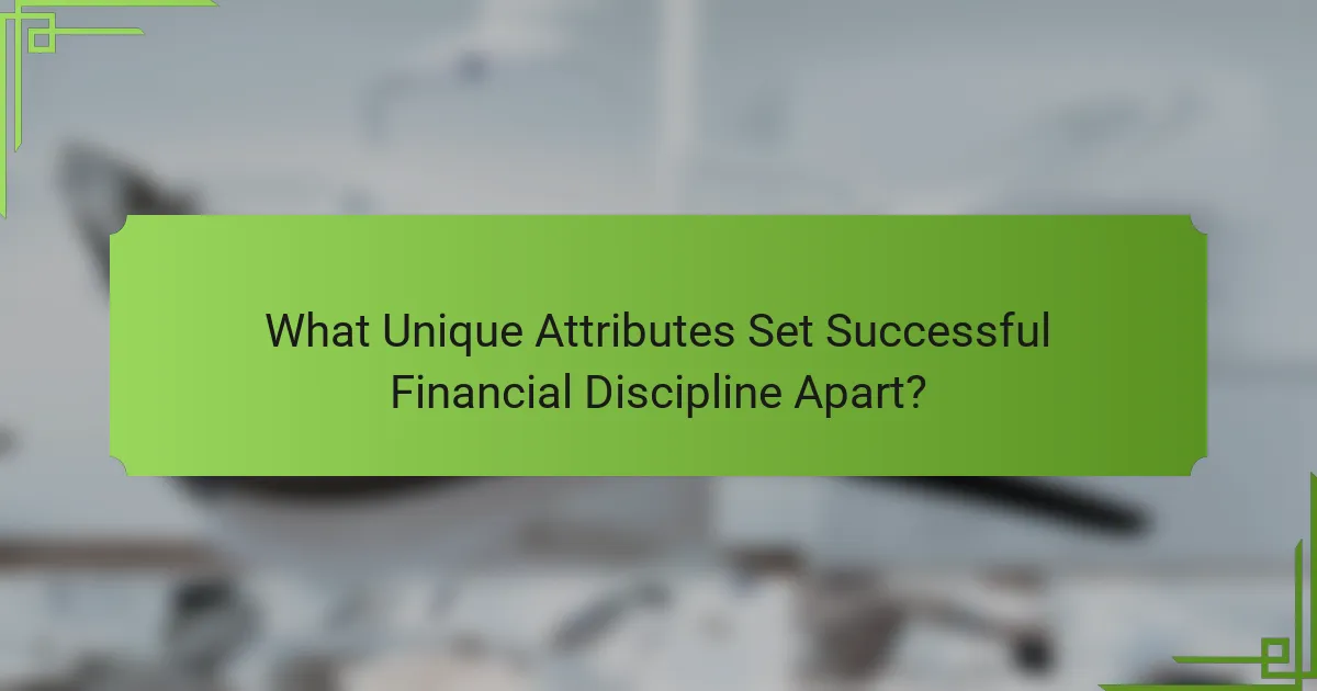 What Unique Attributes Set Successful Financial Discipline Apart?