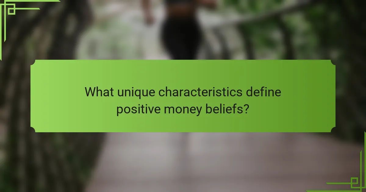What unique characteristics define positive money beliefs?