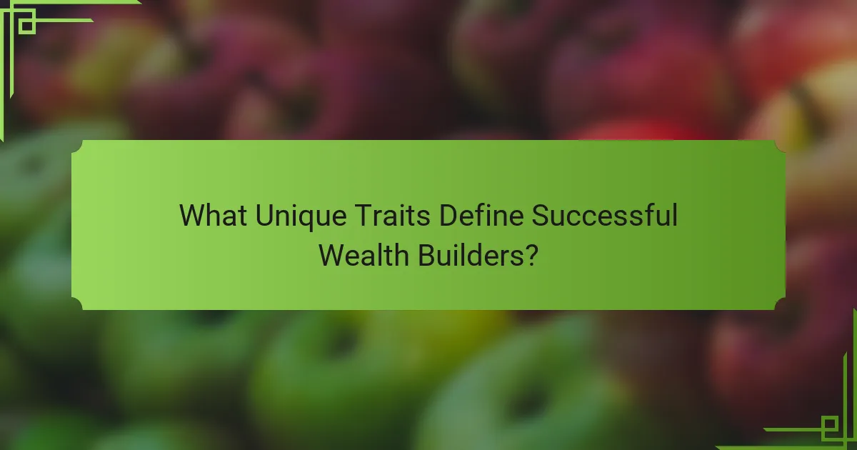 What Unique Traits Define Successful Wealth Builders?