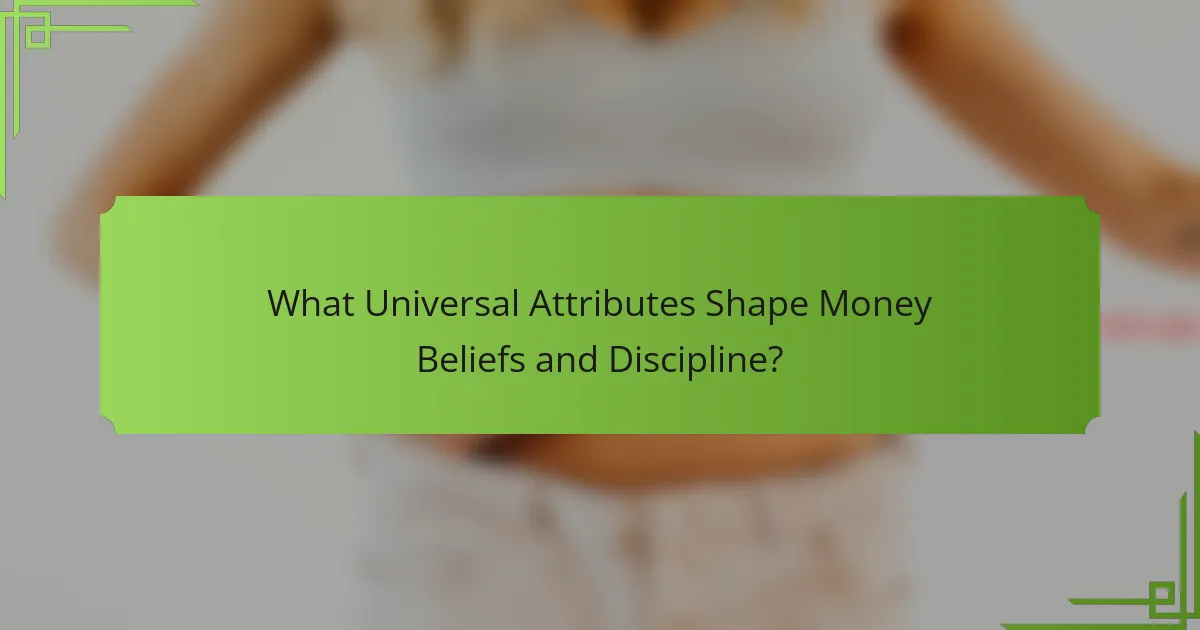 What Universal Attributes Shape Money Beliefs and Discipline?